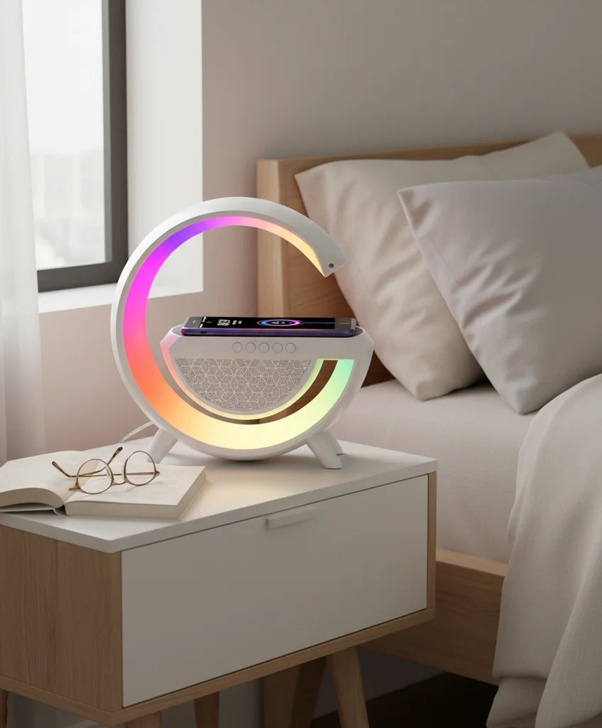 Boxă Bluetooth cu Încărcare Wireless, LED și Ceas – BT-3401