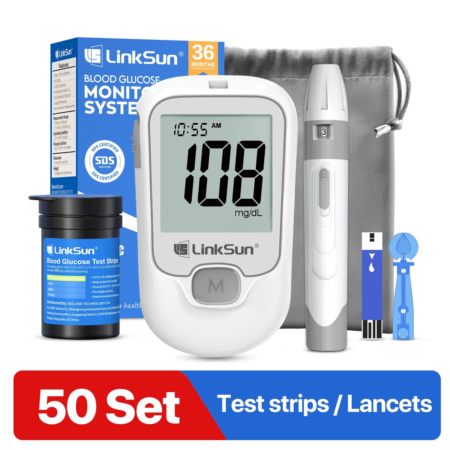 Glucometru LinkSun G-425-1 – Kit Monitorizare Glicemie