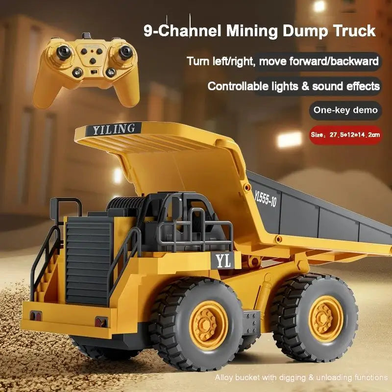 Excavator cu Telecomandă din Aliaj – Lumini și Sunete