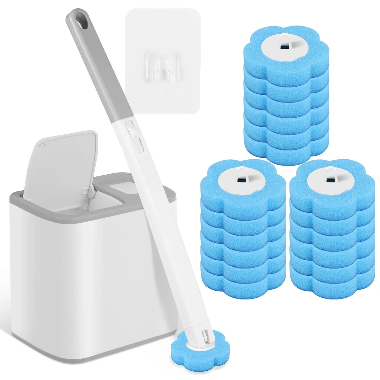 Perie WC cu Capete de Unică Folosință