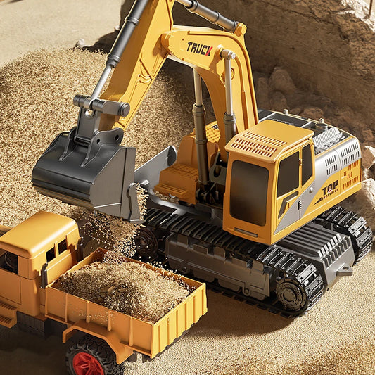 Excavator cu Telecomandă din Aliaj – Lumini și Sunete