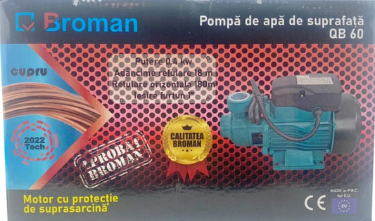 Pompa de apa Broman QB-60, 400W, 2100 L/h, iesire furtun 1