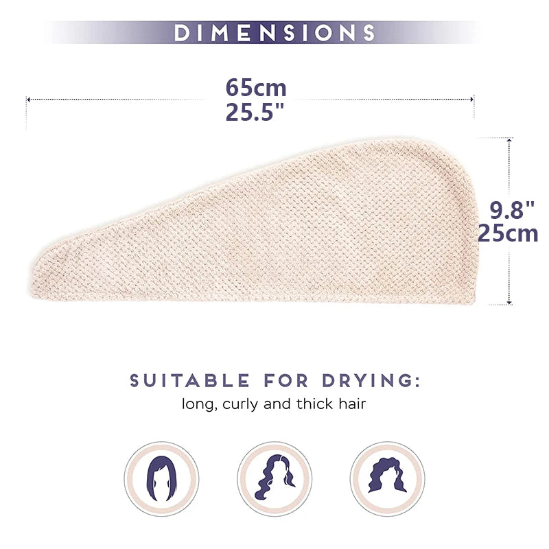 Turban pentru Păr Super Absorbant cu Nasture