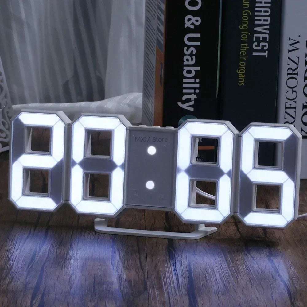 Ceas Digital LED 3D – Decor Modern pentru Perete