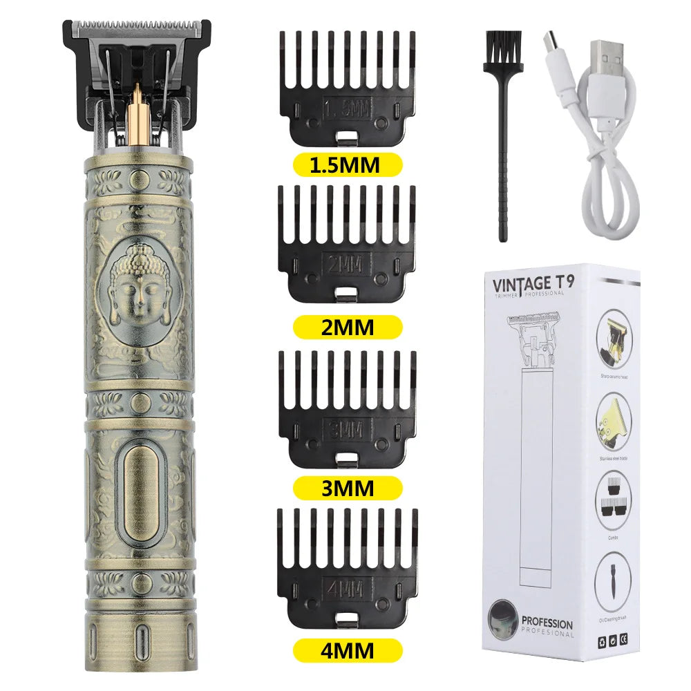 Mașină de Tuns Retro T9 – Electrică pentru Bărbați