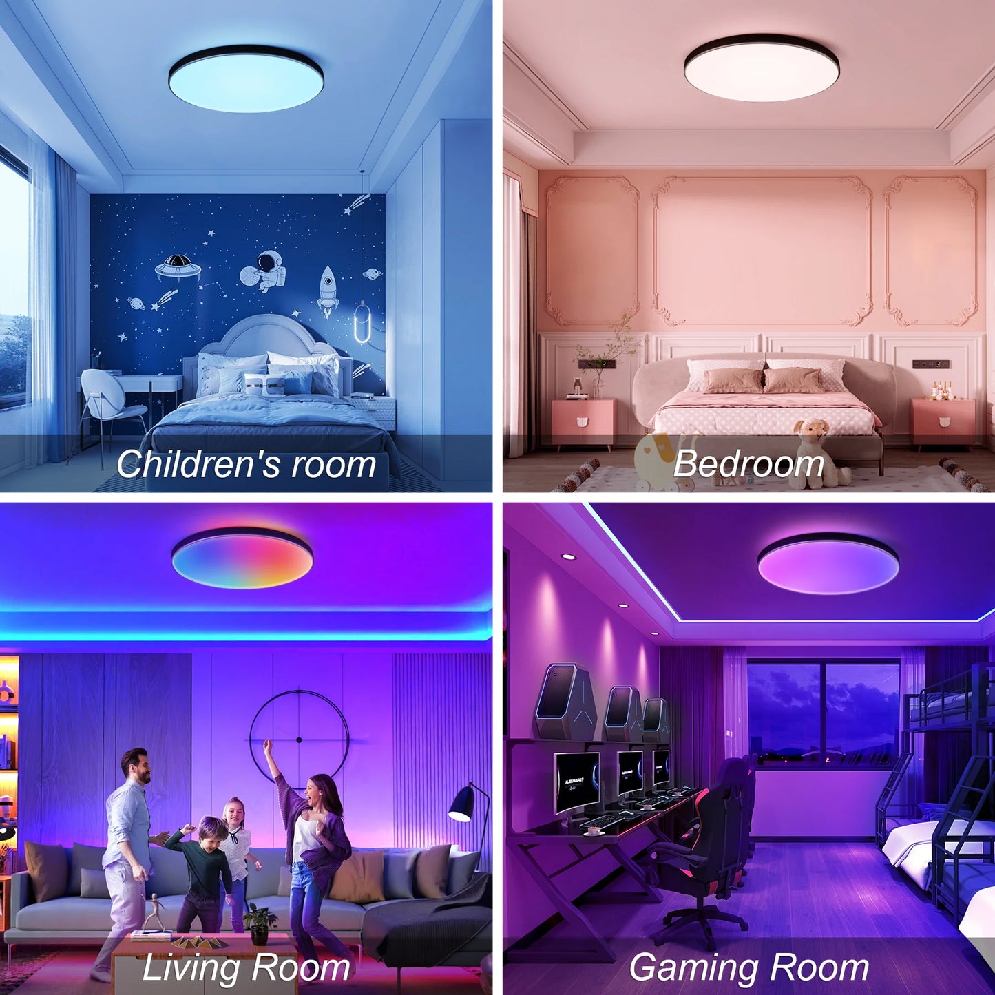 Plafonieră LED Smart RGB – Bluetooth, Telecomandă și Intensitate Reglabilă