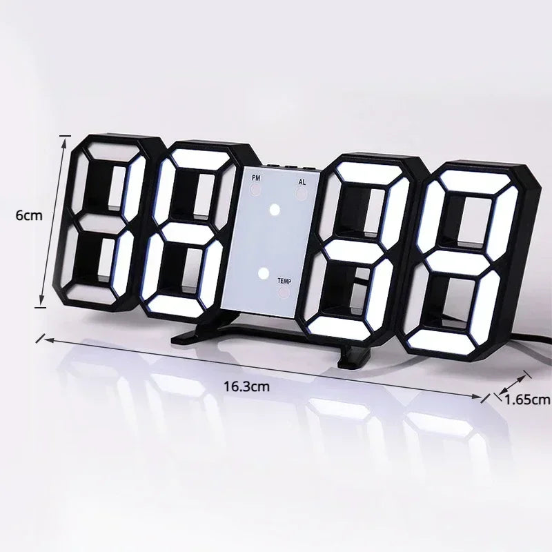 Ceas Digital LED 3D – Decor Modern pentru Perete