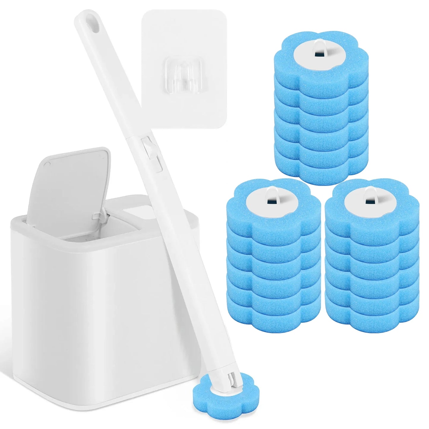 Perie WC cu Capete de Unică Folosință