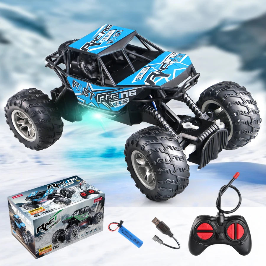 Mașină Off-Road cu Telecomandă – Lumini și Anvelope Anti-Alunecare