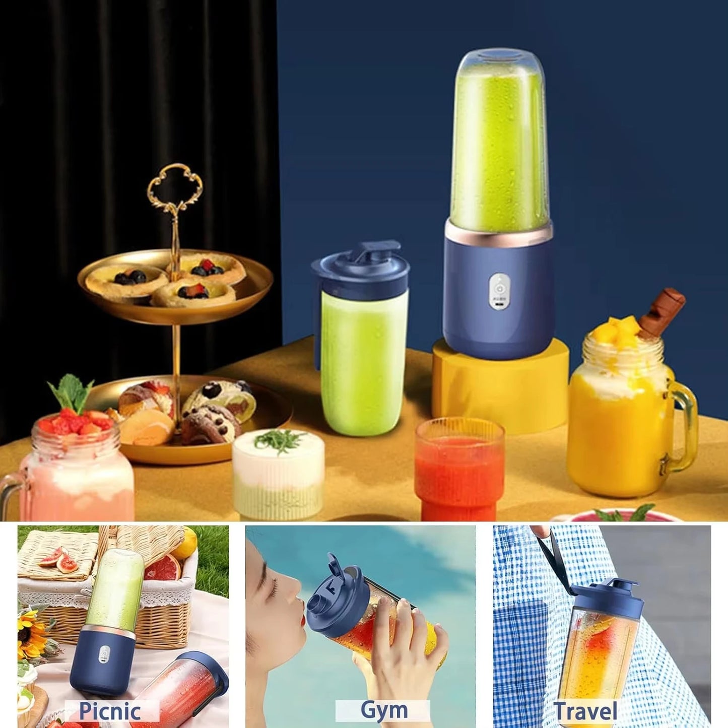 Blender Portabil USB – Smoothie și Sucuri Oriunde