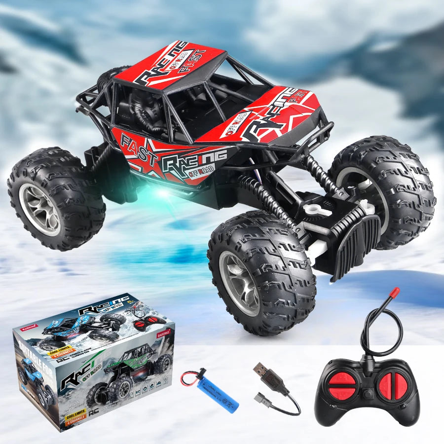 Mașină Off-Road cu Telecomandă – Lumini și Anvelope Anti-Alunecare