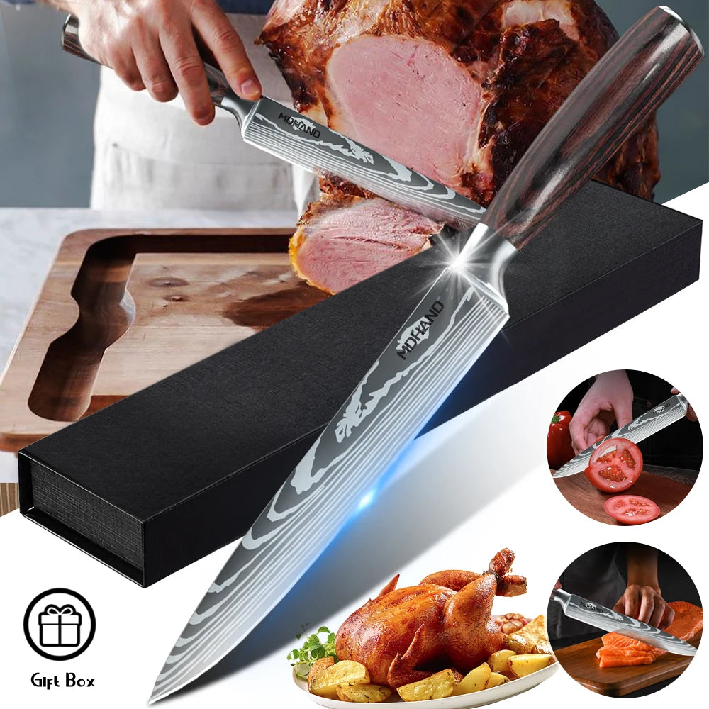 Cuțit Japonez MDHAND 8” din Oțel Inoxidabil
