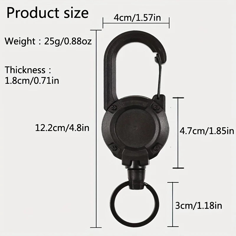Breloc Retractabil Heavy Duty cu Carabină
