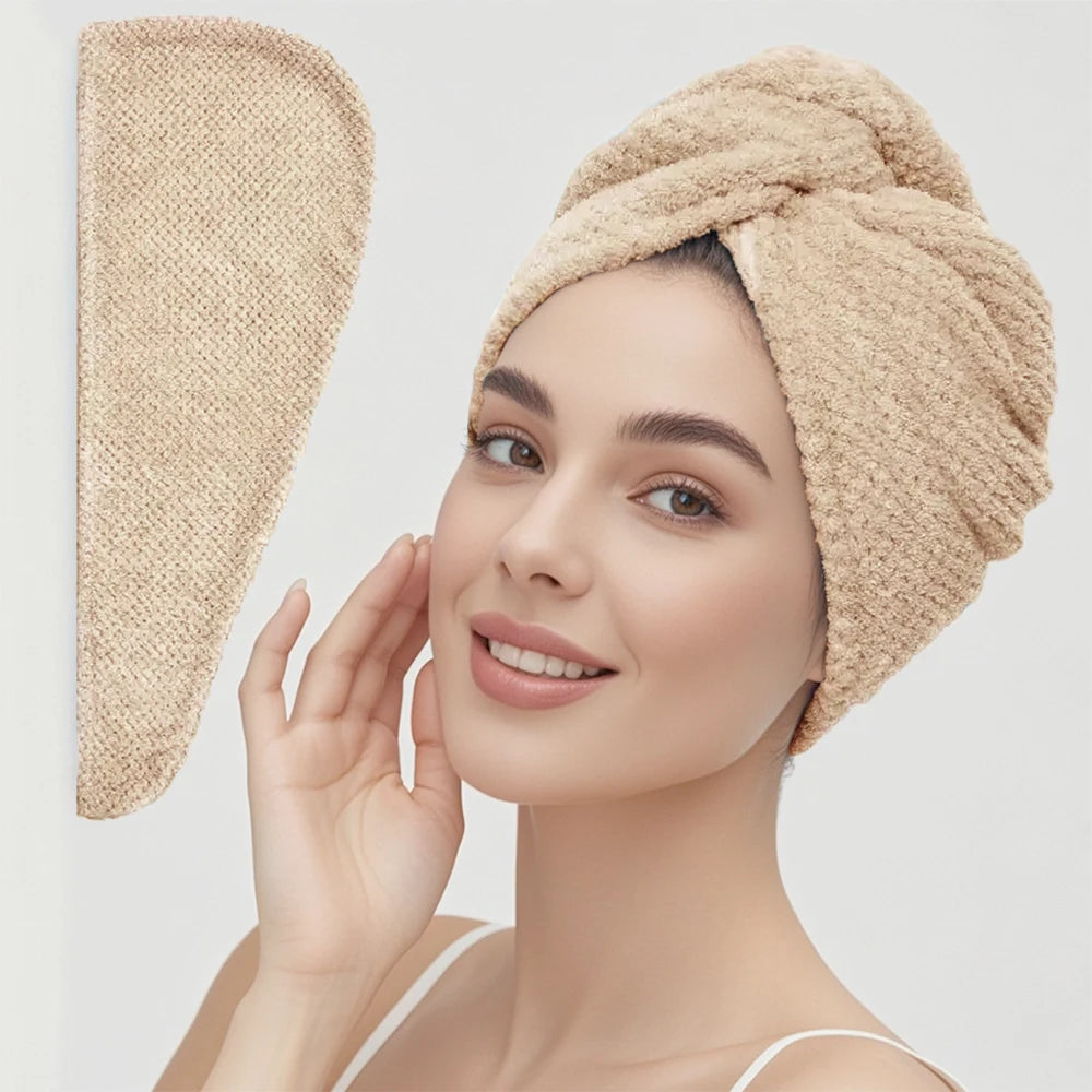 Turban pentru Păr Super Absorbant cu Nasture