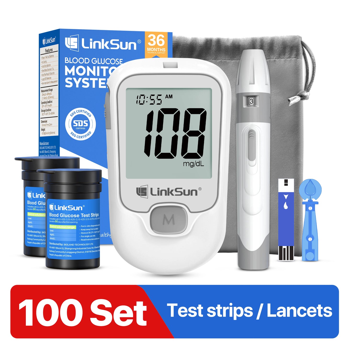 Glucometru LinkSun G-425-1 – Kit Monitorizare Glicemie