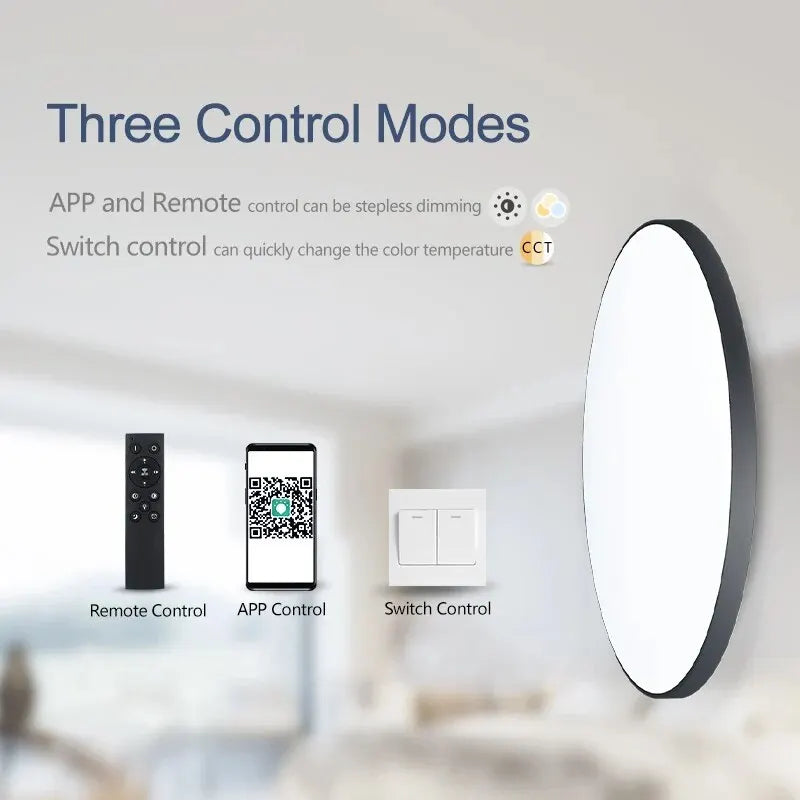 Plafonieră LED Smart 36W/50W – Control prin Aplicație și Telecomandă