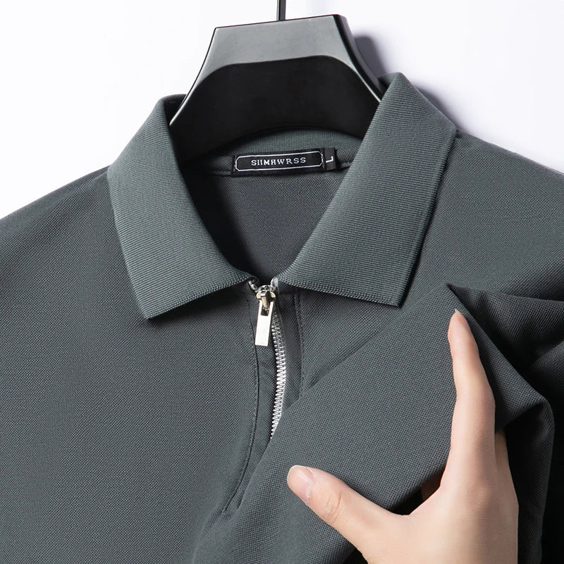 Tricou Polo Slim Fit cu Fermoar – Casual de Vară