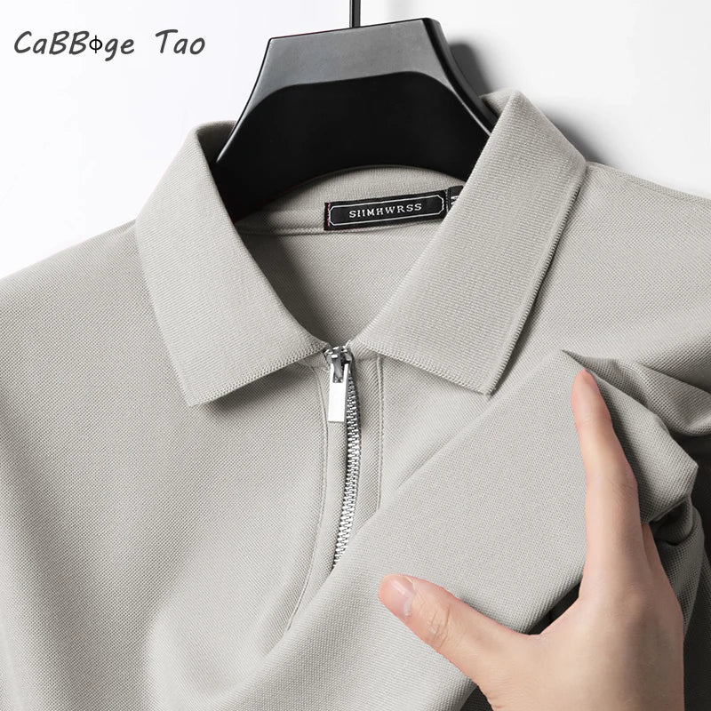 Tricou Polo Slim Fit cu Fermoar – Casual de Vară