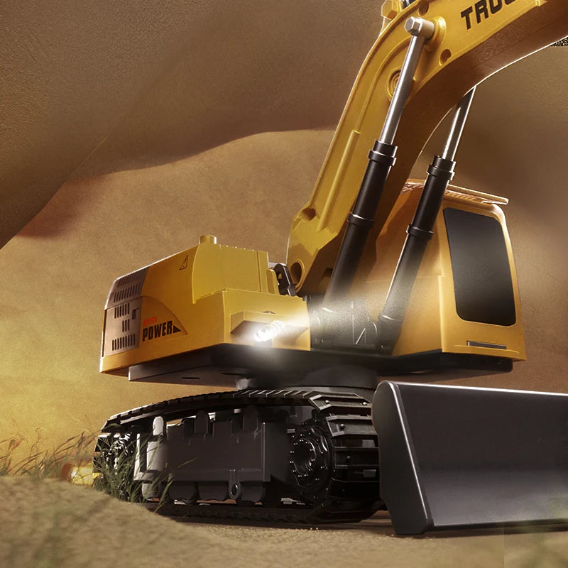 Excavator cu Telecomandă din Aliaj – Lumini și Sunete