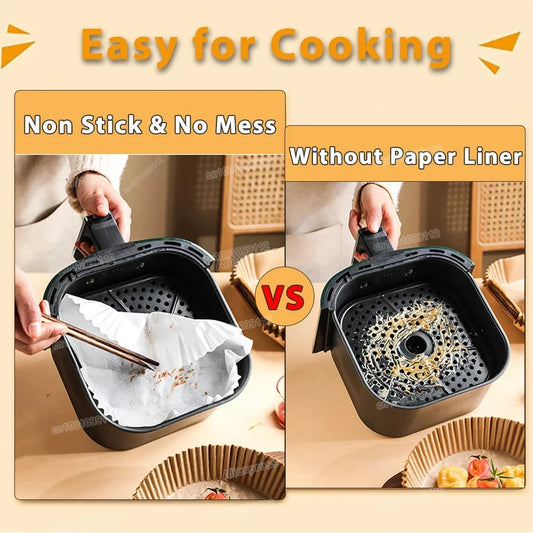 Hârtie Air Fryer Antiaderentă – 50/100 Bucăți