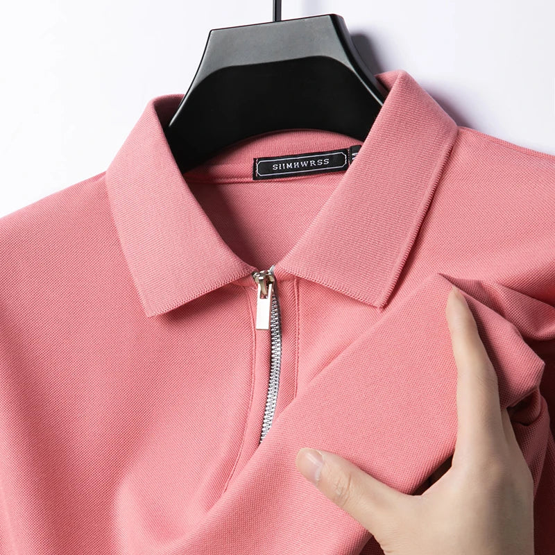 Tricou Polo Slim Fit cu Fermoar – Casual de Vară