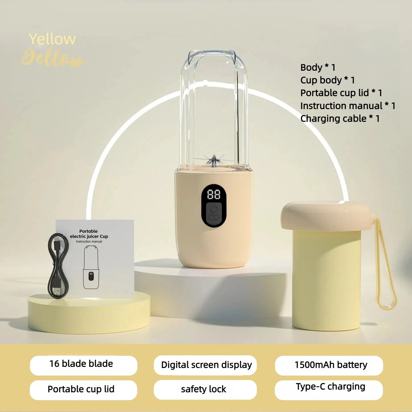 Blender Portabil Electric cu 6 Lame