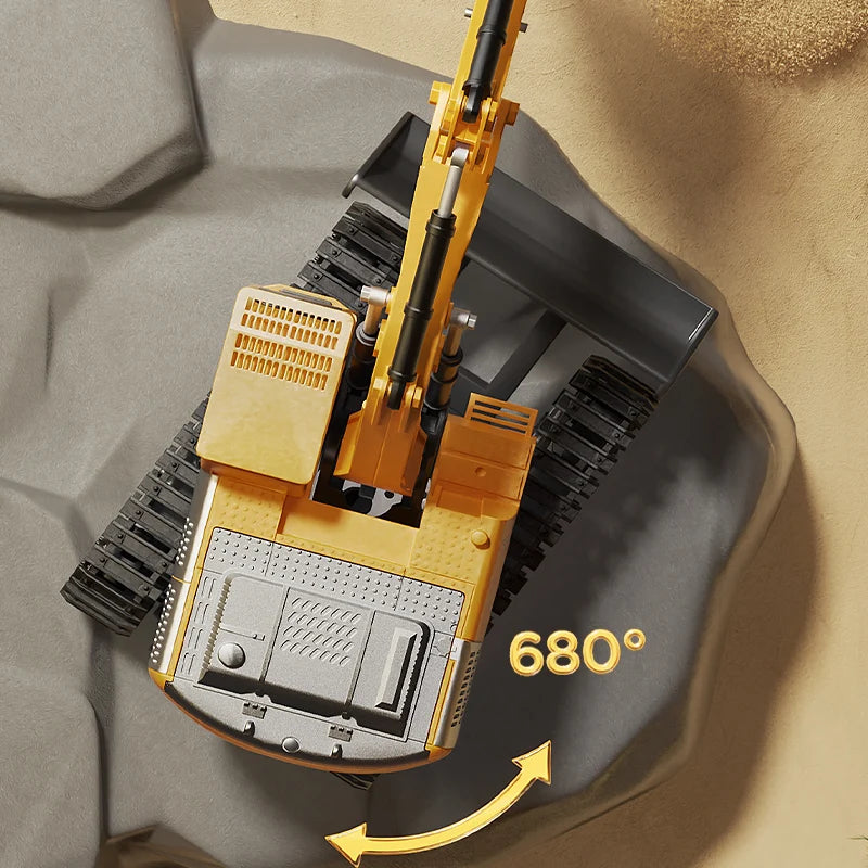 Excavator cu Telecomandă din Aliaj – Lumini și Sunete