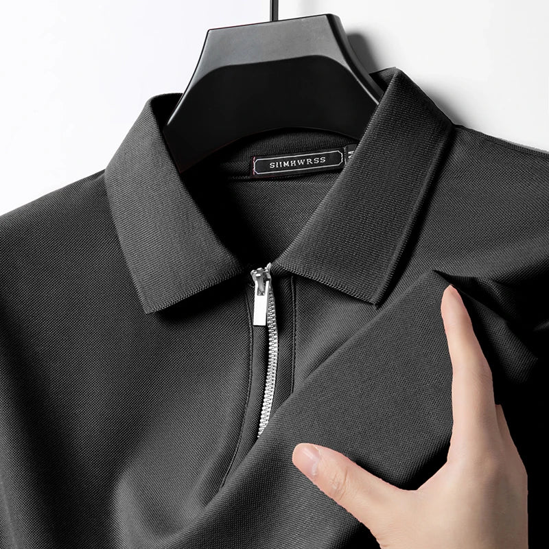 Tricou Polo Slim Fit cu Fermoar – Casual de Vară