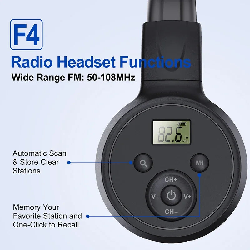 Căști Radio FM Portabile cu Display LED