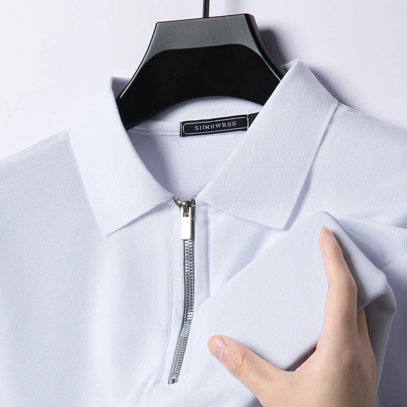 Tricou Polo Slim Fit cu Fermoar – Casual de Vară