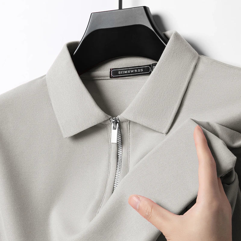 Tricou Polo Slim Fit cu Fermoar – Casual de Vară
