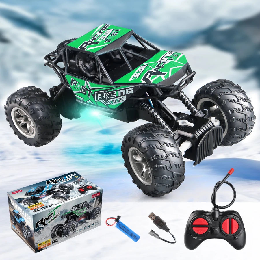 Mașină Off-Road cu Telecomandă – Lumini și Anvelope Anti-Alunecare