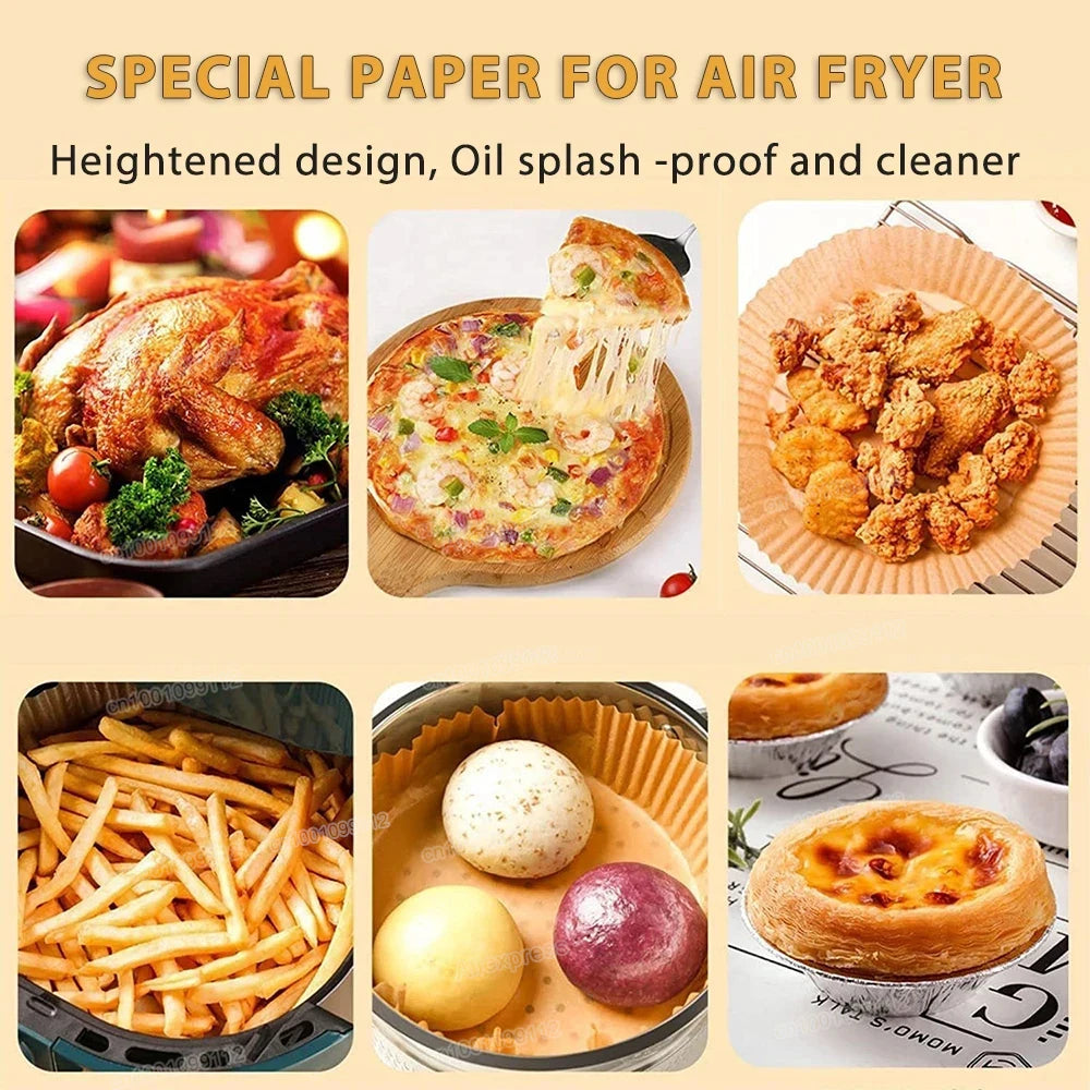 Hârtie Air Fryer Antiaderentă – 50/100 Bucăți