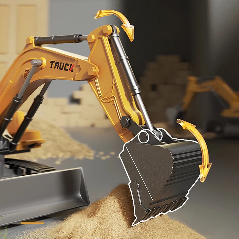 Excavator cu Telecomandă din Aliaj – Lumini și Sunete