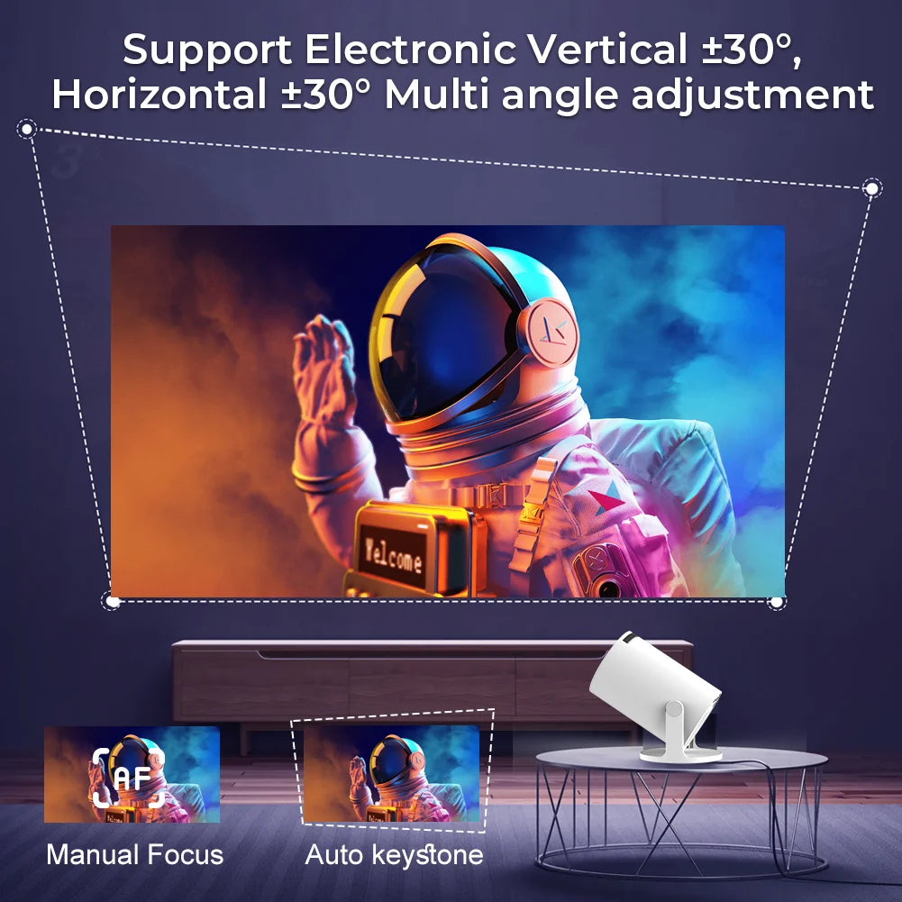 Mini Proiector 720P cu Suport 4K și Rotire 180°