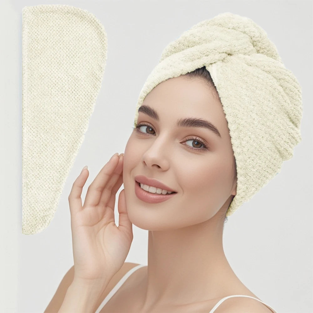 Turban pentru Păr Super Absorbant cu Nasture