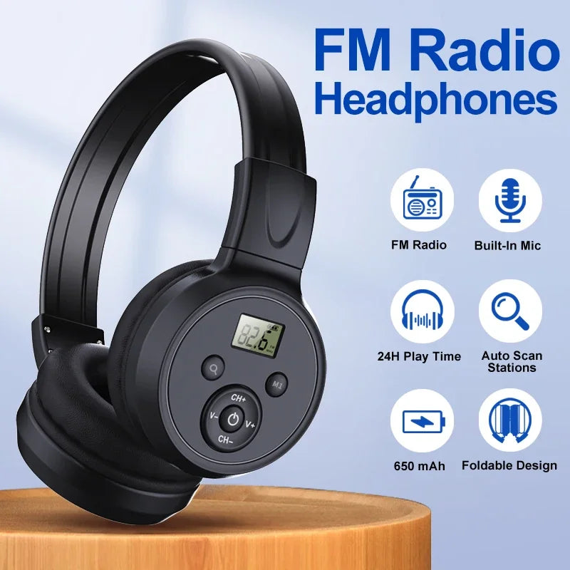 Căști Radio FM Portabile cu Display LED