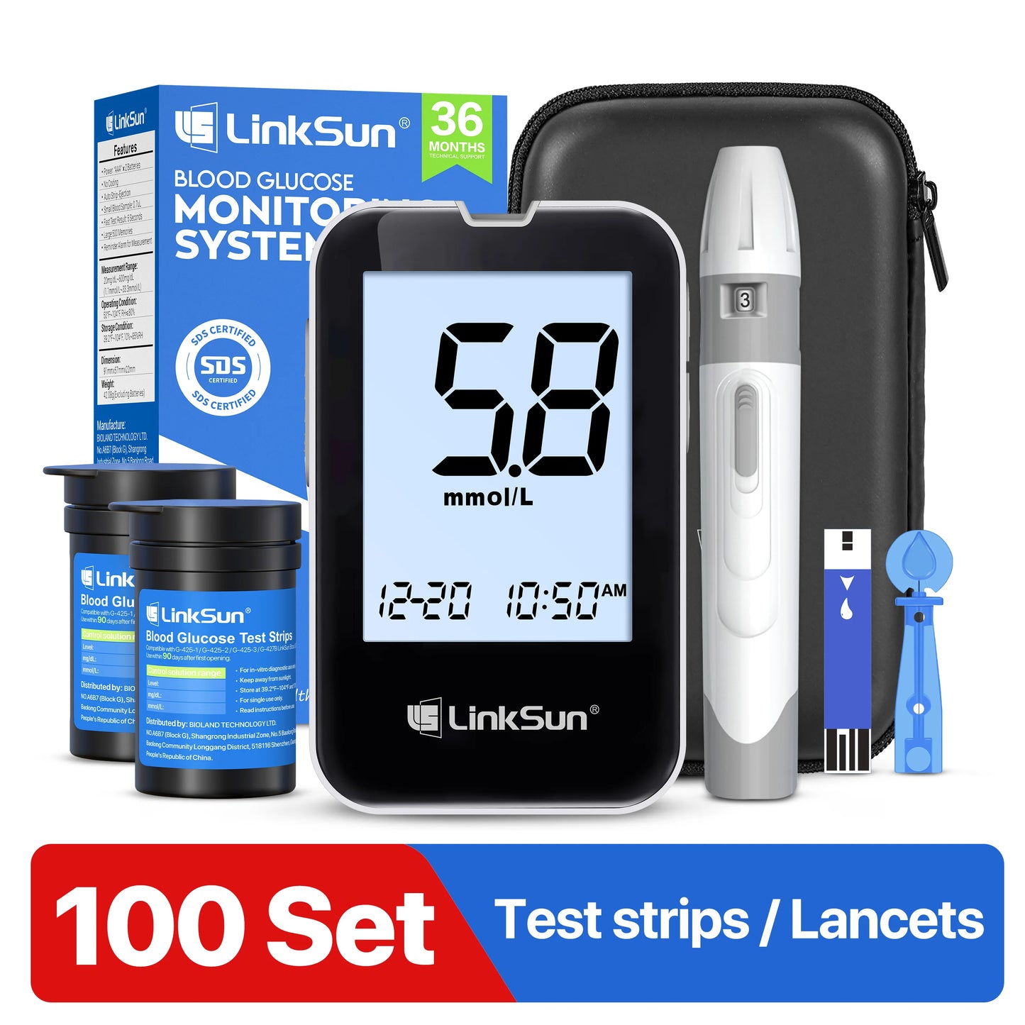 Glucometru LinkSun G-425-1 – Kit Monitorizare Glicemie