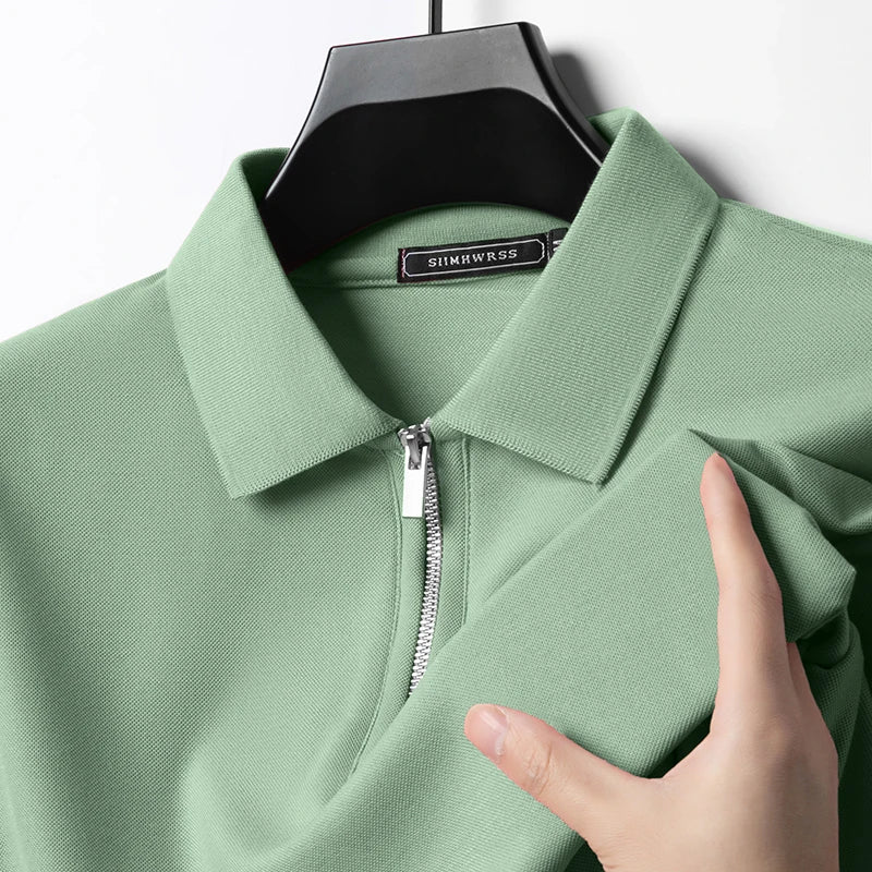 Tricou Polo Slim Fit cu Fermoar – Casual de Vară