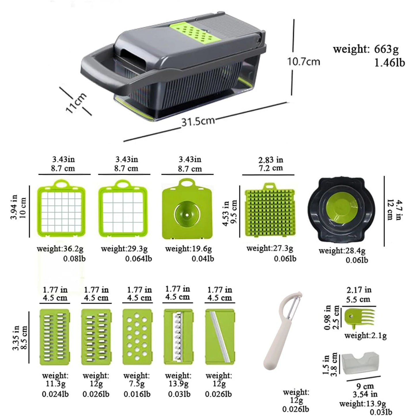 16 x 1 Kitchen professional multifunctional food chopper