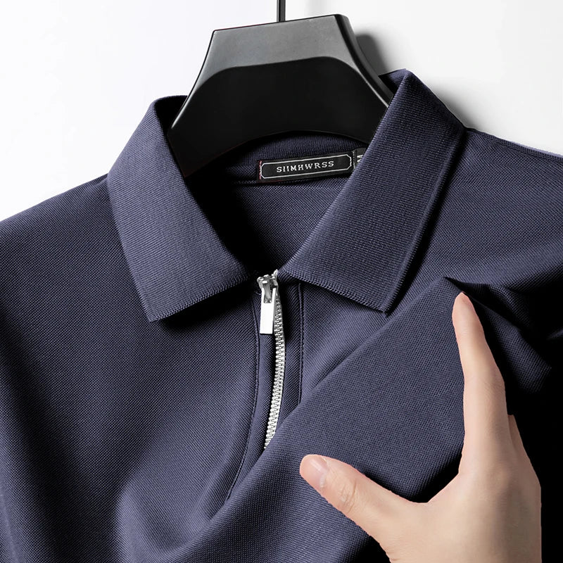 Tricou Polo Slim Fit cu Fermoar – Casual de Vară