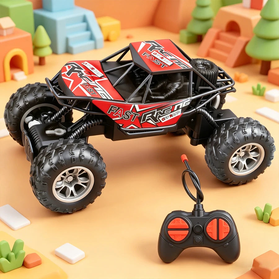 Mașină Off-Road cu Telecomandă – Lumini și Anvelope Anti-Alunecare